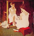 Norman Rockwell Girl at Mirror painting